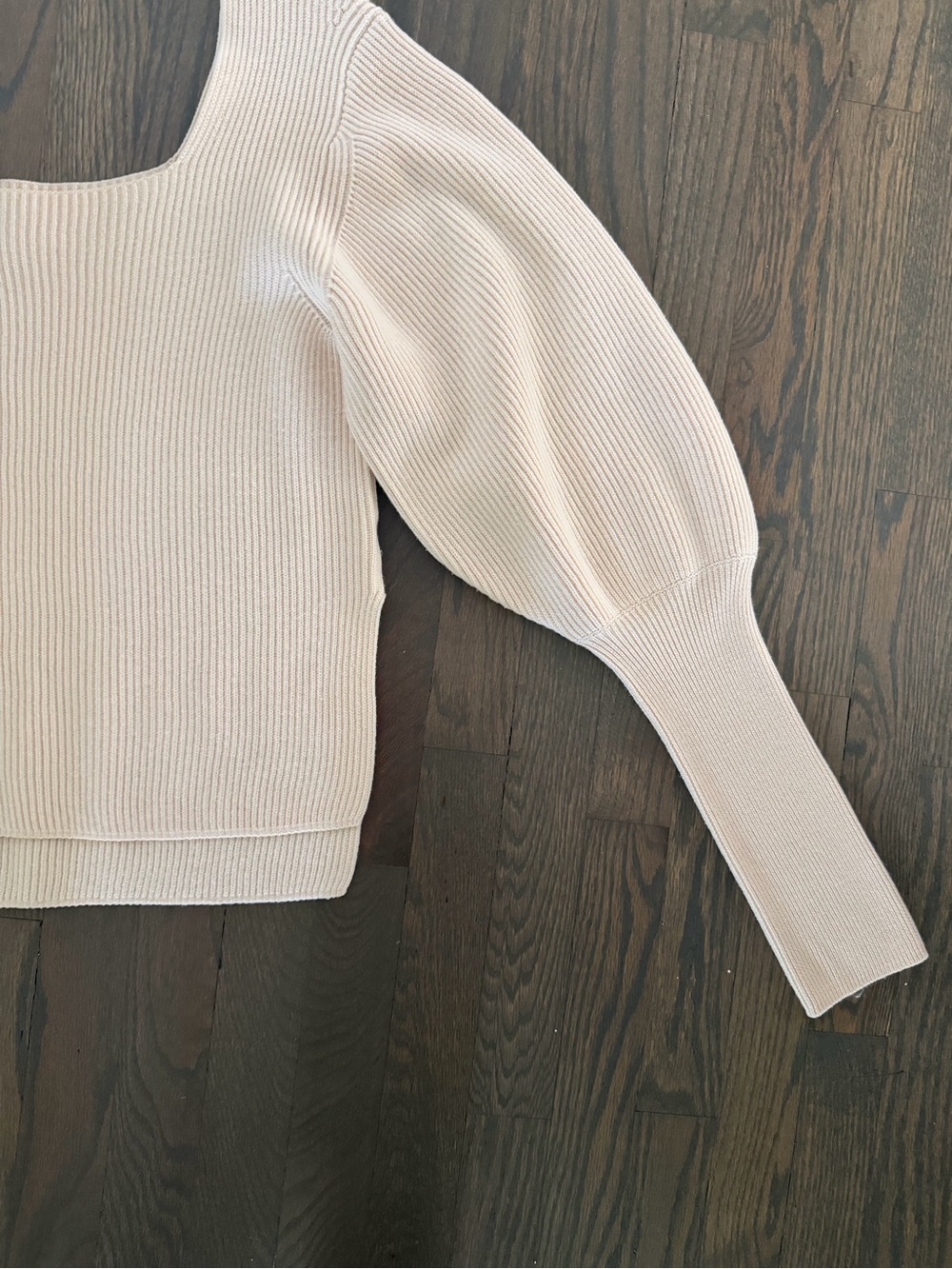 KHAITE Soft Cream Ribbed Square-Neck Sweater - Picture 5 of 6
